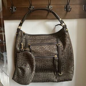 Chic Textured Brown Hobo Bag